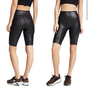 SPANX faux leather moto bike shorts